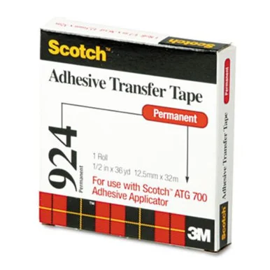 3m 92412 Adhesive Transfer Tape, 1/2" Wide X 36yds