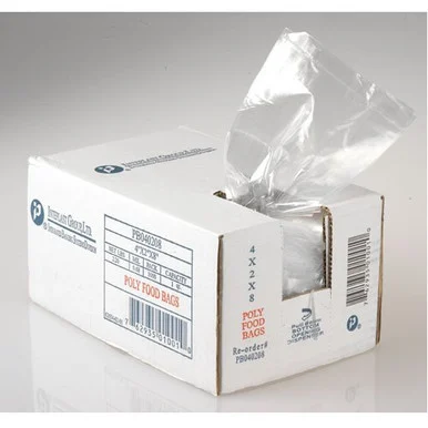 Integrated Bagging Systems PB080418XH Get Reddi Food & Poly Bag, 8 X 4 X 18, 8-quart, 1.20 Mil, Clear, 1000/case