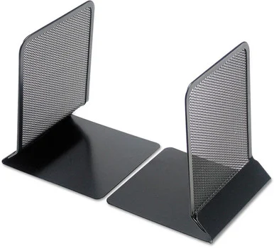 Universal Office Products UNV20025 Metal Mesh Bookends, 5 3/8" X 6 3/4", Black