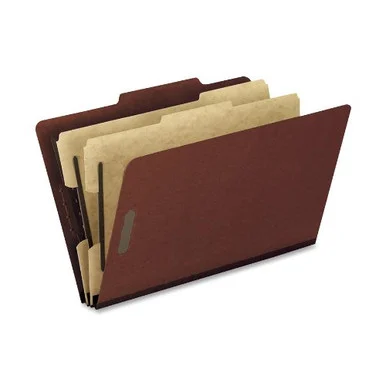 Oxford Pressboard Classification Folder - Legal - 8.50" X 14" - 2" Expansion - 4 Fastener - 2" Folder, 1" Divider Fastener Capacity - 2/5 Tab Cut - 2 Dividers - 25 Pt. - Pressboard - Red - 10 (2257R)