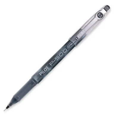 Pilot Precise P-500 Gel Rollerball Pen - Fine Pen Point Type - 0.5 Mm Pen Point Size - Needle Pen Point Style - Black Ink - Black Barrel - 12 / Dozen (38600)