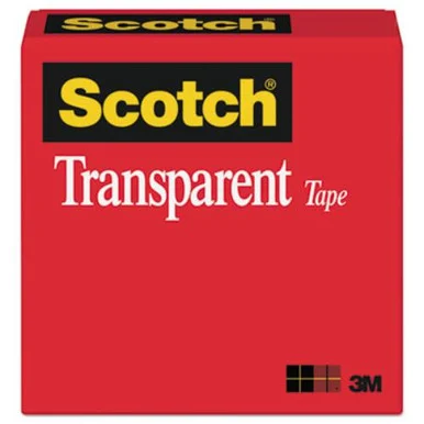 3m 600-342592 Transparent Tape, 3" Core, 0.75" X 72 Yds, Transparent