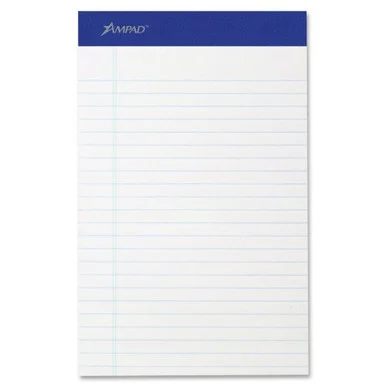 Earthwise Ampad Jr. Legal-ruled Writing Pad - 50 Sheet - 15 Lb - Ruled - Jr.legal 5" X 8" - 12 / Dozen - White Paper (20152)