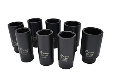 Astro Pneumatic 78866 6 Point Axle Nut Socket Set 8 Pieces