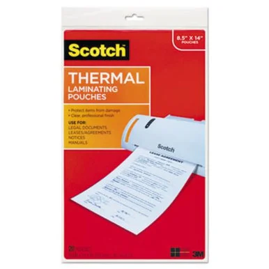 3m TP385520 Menu Size Thermal Laminating Pouches,8 1/2 X 14, 20/pack