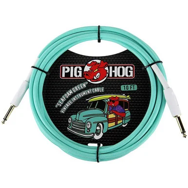 Pig Hog PCH10SG seafoam Green Instrument Cable
