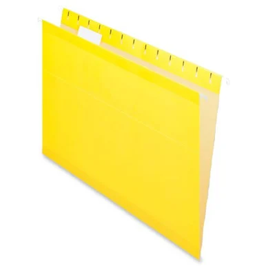 Esselte Hanging Folder - Letter - 8.50" X 11" - 1/5 Tab Cut - Yellow - 25 / Box (415215YEL)