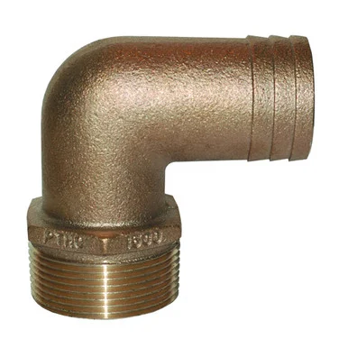 Groco PTHC-5062 1/2" Npt Bronze 90 Degree Pipe To 1/2"-5/8" Id Hose