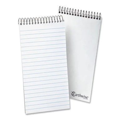 Ampad Recycled Reporter's Notebook - 70 Sheet - 15 Lb - Ruled - 4" X 8" - 1 Each - White Paper (25280)