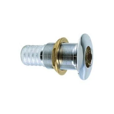 Perko 5956962 1-1/8" Thru-hull Fitting F/ Hose Chrome Plated Bronze Made In The Usa