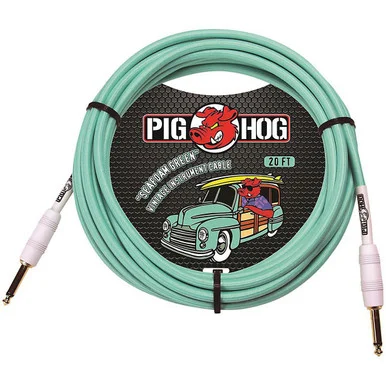 Pig Hog PCH20SG seafoam Green Instrument Cable