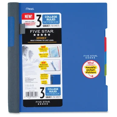 Mead Five Star Notebook - 150 Page - College Ruled - 1 Each Assorted Cover (mea-06324)