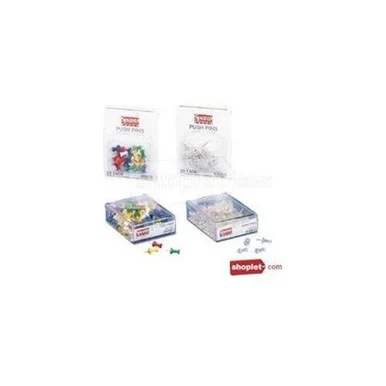 Sparco Push Pin - 0.37" Length0.50" Diameter - 100 / Box - Clear (SPR81002)