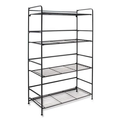 Ace Office 38701 Flipshelf Four-shelf Unit, 26.5 X 12 X 43, Black