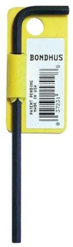 Hex Wrench, 1/4", Long Length, L Shaped, 5.3" Long, With Hang Tab 15912 - Bondhus
