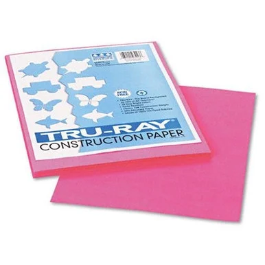 Tru-ray Sulphite Construction Paper - 12" X 9" - Shocking Pink (103013)