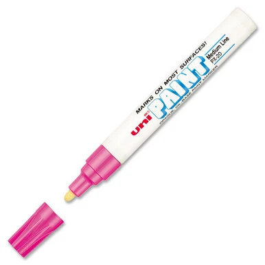 Uni-ball Uni-paint Oil Based Medium Marker - Medium Marker Point Type - Pink Oil Based Ink - White Barrel - 1 Each (san-63611)