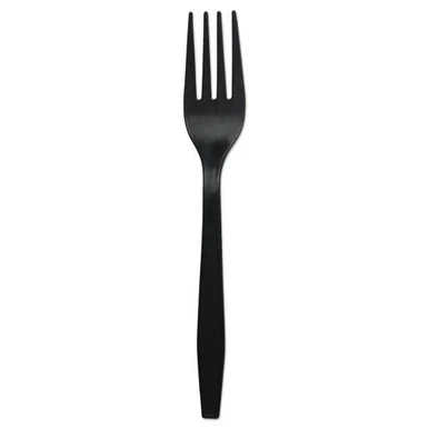 Boardwalk FORKHWPPBLA Heavyweight Polypropylene Cutlery, Fork, Black, 1000/carton