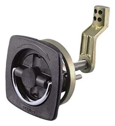 Perko 0932DP1BLK Flush Latch - Non-locking - 2.5" X 2.5" W/offset Cam Bar & Flexible Polymer Strike