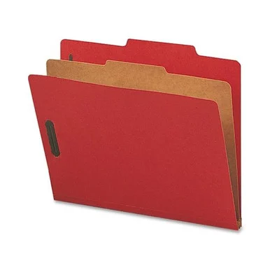 Sparco Colored Classification Folder - Letter - 8.50" X 11" - 1 Dividers - Bright Red - 10 / Box (SP17201)