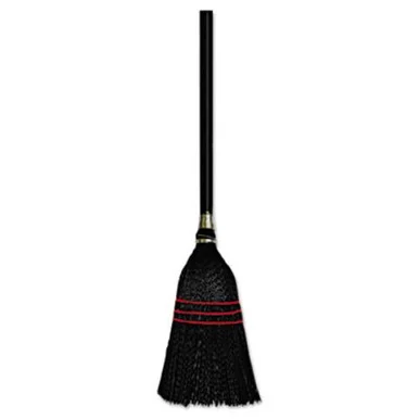 Boardwalk BWK951BP Flag Tipped Poly Bristle Lobby Broom, 37-38" Length, Natural/black, 12/carton