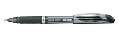 Pentel Energel Liquid Gel Stick Pen - Bold Pen Point Type - 1 Mm Pen Point Size - Refillable - Black Gel-based Ink - Silver Barrel - 1 Each (bl60-a)