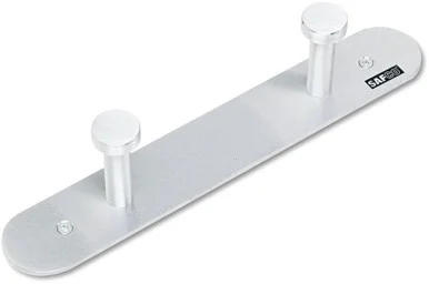 Safco Nail Head Coat Hook Panel - 2 Hook - 9.07 Kg Capacity - 1" Size - Aluminum - Silver (4200)