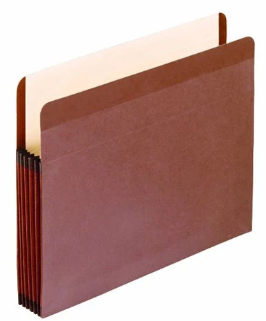 Esselte Recycled Vertical File Pocket - Legal - 8.50" X 14" - 5.25" Expansion - Red Fiber - Red Fiber, Manila - 5 / Box (ESS85565)
