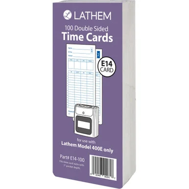 Lathem Model 400E Double Sided Time Cards (e14100) - Lathem Time