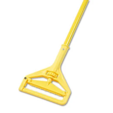 Boardwalk BWK620 Quick Change Side-latch Plastic Mop Head Handle, 60" Aluminum Handle, Yellow