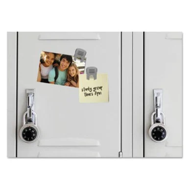 Ace Office 91172 Magnetic/adhesive Clips, 1 1/4" X 1 3/4", Gray, 10/box