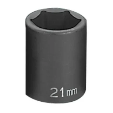 Grey Pneumatic 2021M 1/2" Drive Standard Metric Impact Socket - 21mm