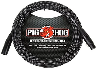 Pig Hog PHM10BKW Mic Cable 10ft Bk/wt