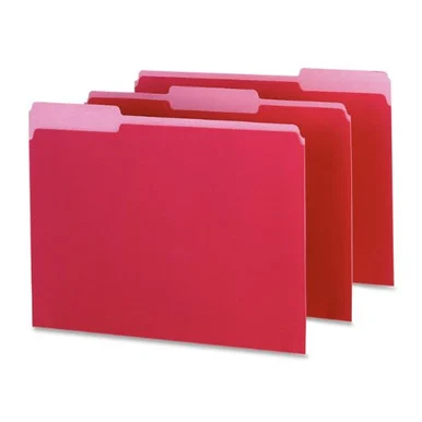 Pendaflex Interior Folder - Letter - 8.50" X 11" - 1/3 Tab Cut - Red - 100 / Box (421013RED)