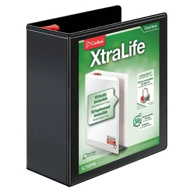 Cardinal Xtralife Clearvue Non-stick Locking Slant-d Ring Binder - Letter - 8.50" X 11" - 890 Sheet Capacity - 3 X D-ring Fastener - 4" Binder Fastener Capacity - 2 Pockets - Polyolefin - (CRD26341)