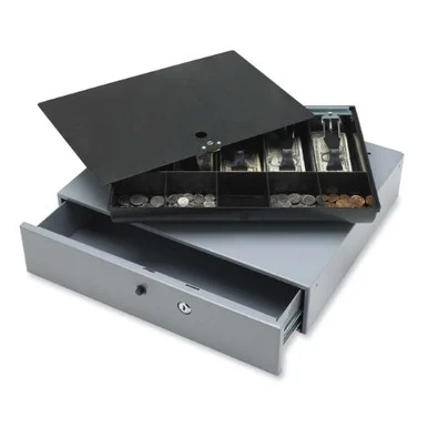 Sparco Removable Tray Cash Drawer - Gray - 3.8" Height X 17.8" Width X 15.8" Depth (SPR15504)