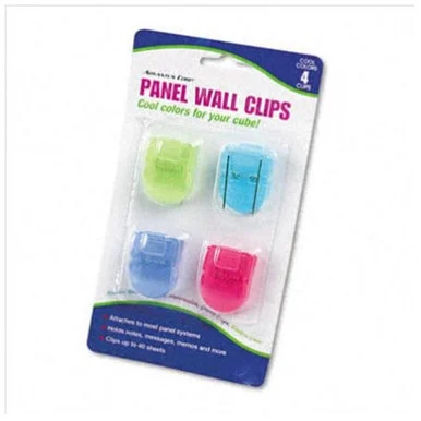 Advantus Brightly Colored Panel Wall Clip - Standard - 40 Sheet Capacity - 4 / Pack - Assorted (75306)