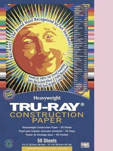 Tru-ray Sulphite Construction Paper - 12" X 9" - Pink (103012)