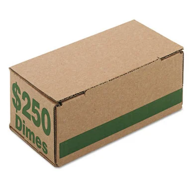Iconex 94190088 Corrugated Cardboard Coin Storage W/denomination Printed On Side, Green