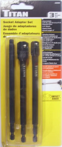 Titan 12086 Tool 3-piece Impact Grade Socket Adapter Set
