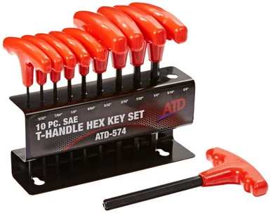 Atd Tools ATD-574 10 Pc. Sae T-handle Hex Key Set 574_59
