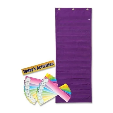 Pacon Dry Erase Activity Pocket Chart - 34" X 13" - Purple (PAC20410)