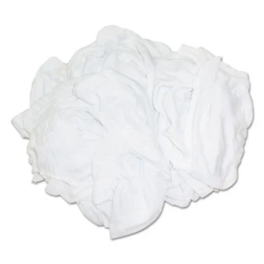 Procter & Gamble 455-25BP New Bleached White T-shirt Rags, Multi-fabric, 25 Lb Polybag