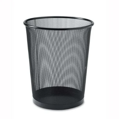 Sparco Mesh Round Waste Bin - Round - 14.3" Height X 12" Width - Steel - Black (SPR52770)