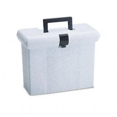 Pendaflex Portable File Box - Light Duty - 11" Height X 14" Width X 6.5" Depth External Dimensions - Plastic - Granite - Document (ESS41737)