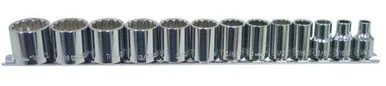 K Tool International KTI-22501 13-piece 3/8 In. Drive 12-point Fractional Sae Shallow Socket Set