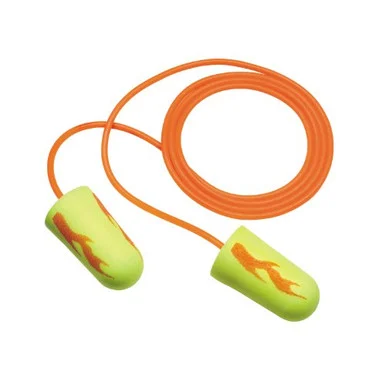 E-a-r E-a-rsoft Yellow Neon Blasts Earplugs - Foam, Polyurethane, Vinyl Earplug, Cord - 200/ Box - Neon Yellow (3111252)
