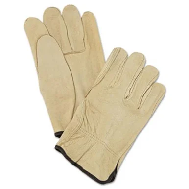 R3 Safety 3400L Unlined Pigskin Driver Gloves, Cream, Large, 12 Pairs - MCR Safety