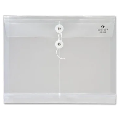 Sparco String-a-long Poly-hide Envelope - Letter - 8.50" X 11" - 1" Expansion - Polypropylene - Clear - 1 Each (SPR02017)