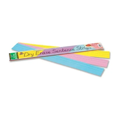 Pacon Dry-erase Sentence Strip - 30 Sheet - Ruled - 3" X 24" - 30 / Pack - Assorted Paper (PAC5186)